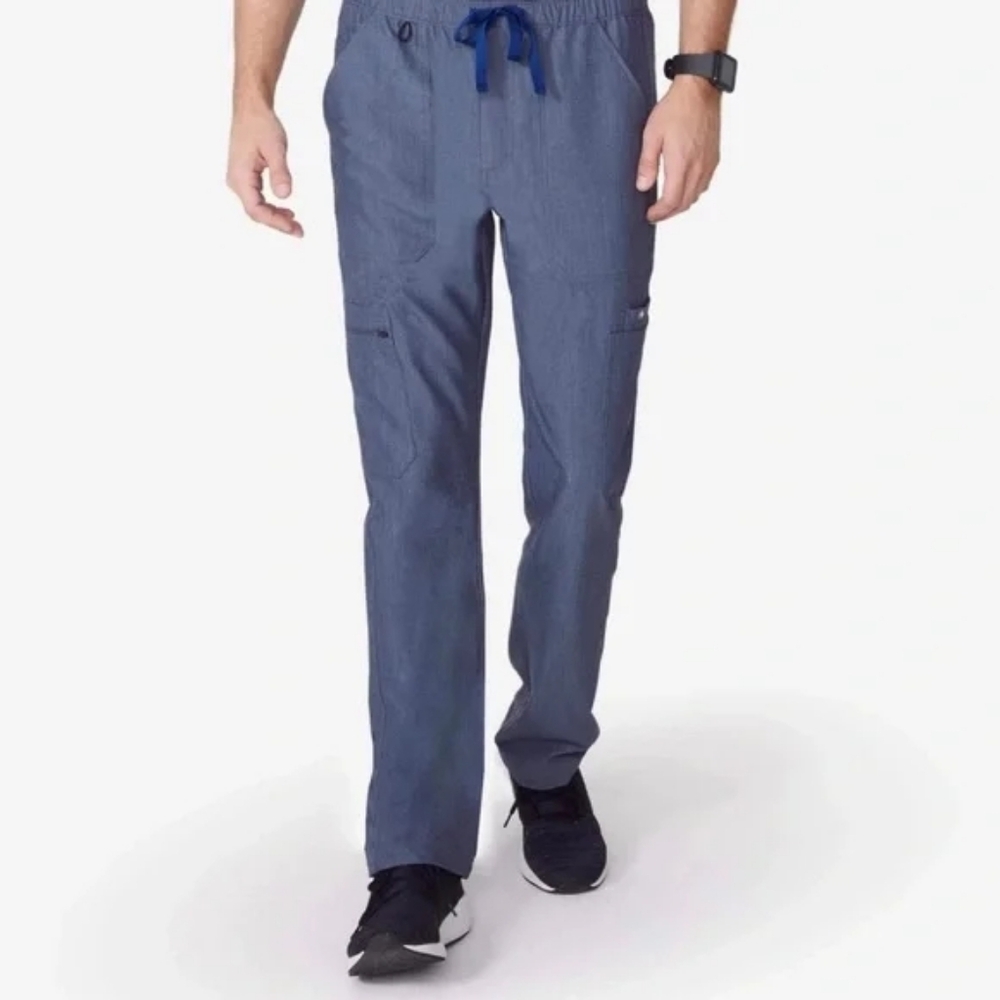FIGS Cairo Cargo Scrub Pants in Heather Denim Men's Size Small - Picture 1 of 11